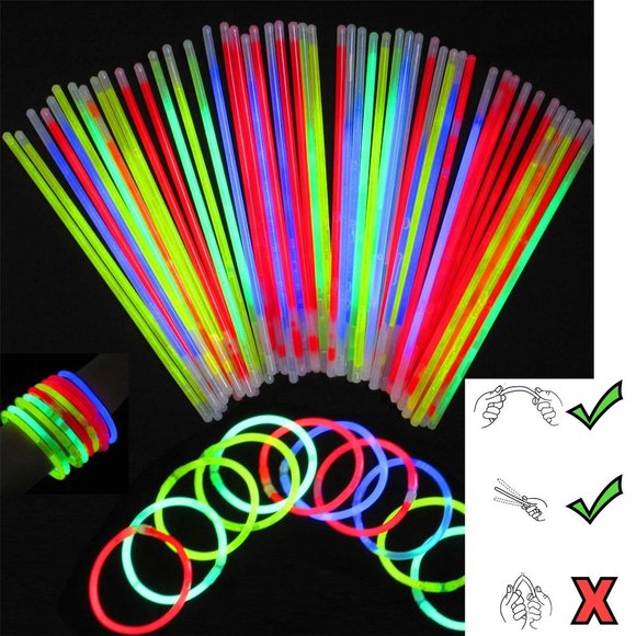 32 NECKLACE GLOW STICKS - 22" Halloween Party Rave Light Costume Jewelry - Picture 3 of 3